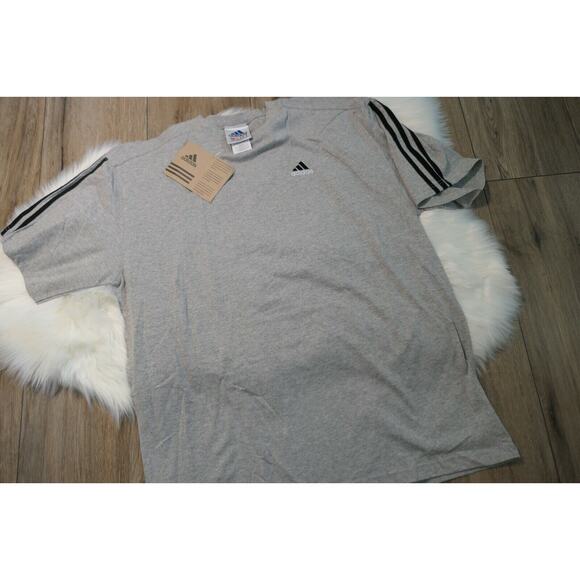 NWT Rare Adidas 90s Vintage Embroidered Logo 3-Stripe Men Large T-shirt USA - Picture 1 of 8